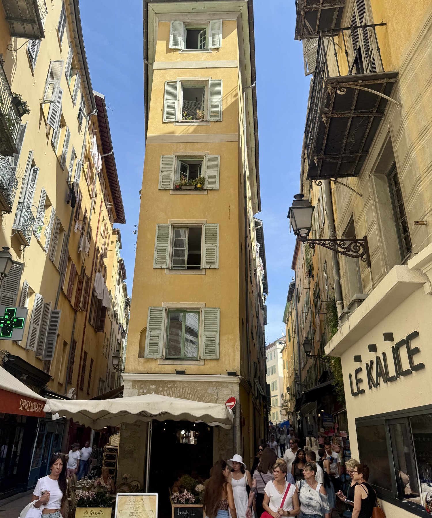 A narrow street in Vieux Nice in the morning